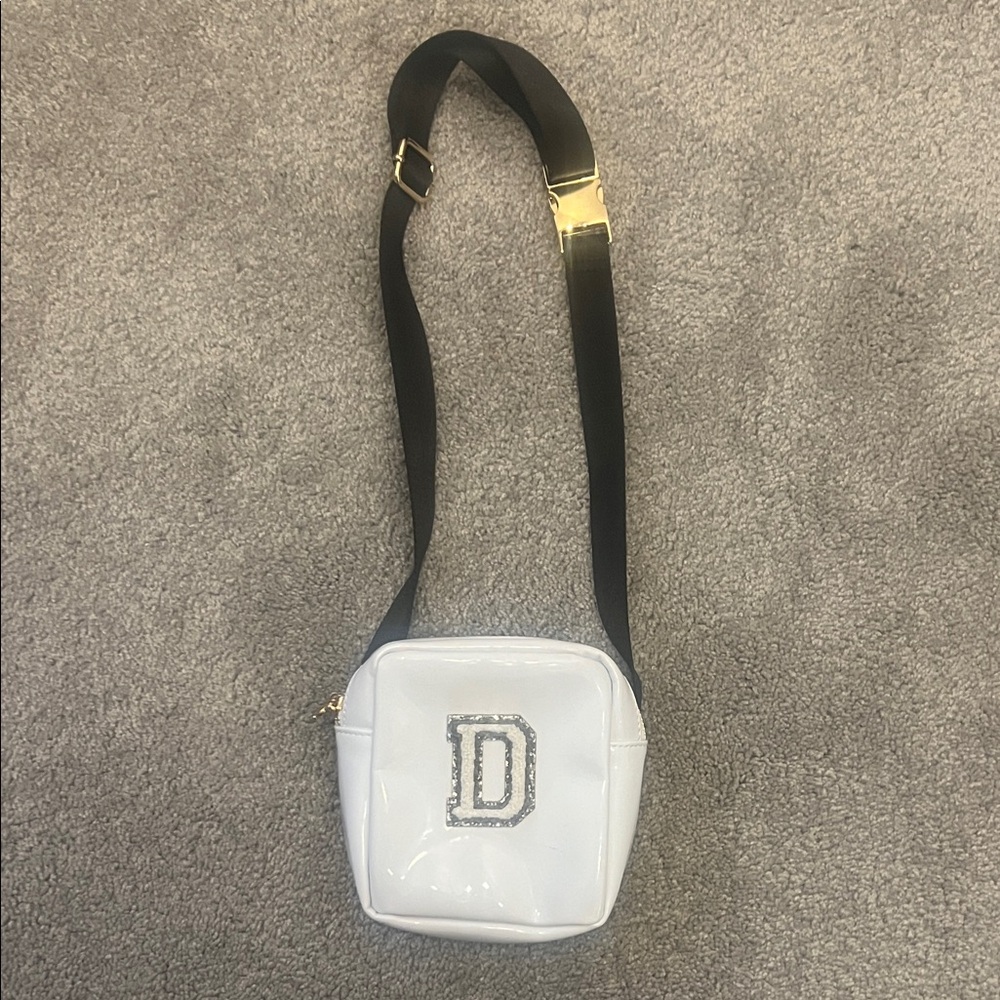 Stoney Clover Lane White Mini Waist Bag with Black Strap
